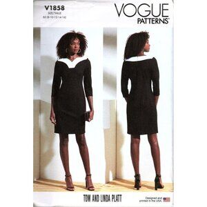 Vogue V1858 Misses 8 to 16 Tom and Linda Platt Dress Uncut Sewing Pattern